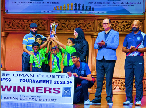 CLINCHED THE CHAMPIONSHIP IN UNDER 11 AND OVERALL RUNNERS UP IN CBSE-OMAN INTER SCHOOL CHESS CHAMPIONSHIP