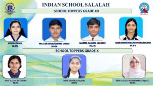 OUTSTANDING RESULTS IN X & XII BOARD EXAMS-AY 2024-25  BY INDIAN SCHOOL SALALAH