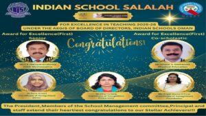 INDIAN SCHOOL SALALAH CELEBRATES FACULTY ACHIEVEMENTS