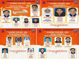 INDIAN SCHOOL SALALAH EXCELS IN CLASS X CBSE BOARD EXAMINATION 2025–26